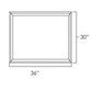RTA Cobblestone Grey 36" x 30" Glass Door