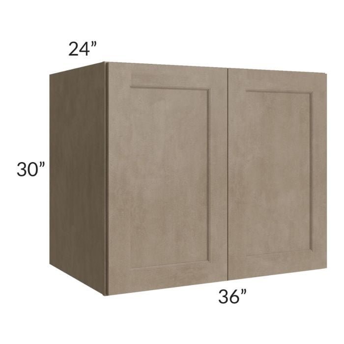 RTA Cobblestone Grey 36" x 30" x 24" Split Pantry Wall Cabinet with 1 Skin