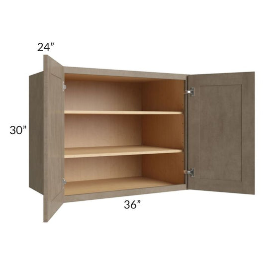 RTA Cobblestone Grey 36" x 30" x 24" Split Pantry Wall Cabinet