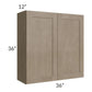 RTA Cobblestone Grey 36" x 36" Wall Cabinet with 2 Skins
