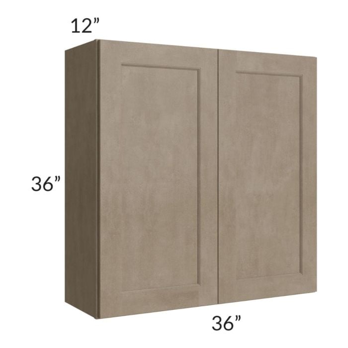 RTA Cobblestone Grey 36" x 36" Wall Cabinet with Glass Door