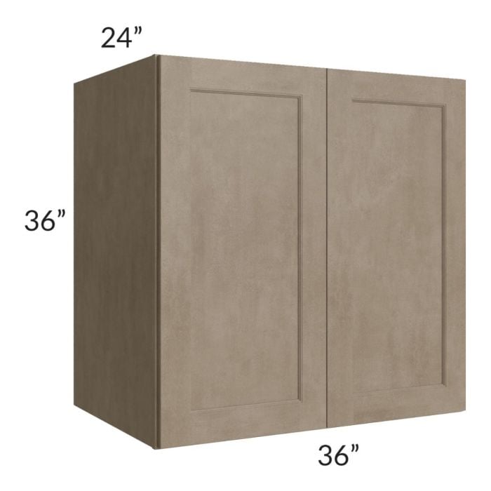 RTA Cobblestone Grey 36" x 36" x 24" Split Pantry Wall Cabinet with 1 Skin