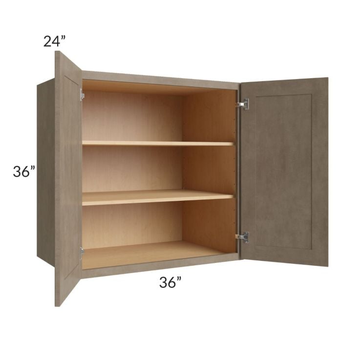 RTA Cobblestone Grey 36" x 36" x 24" Split Pantry Wall Cabinet