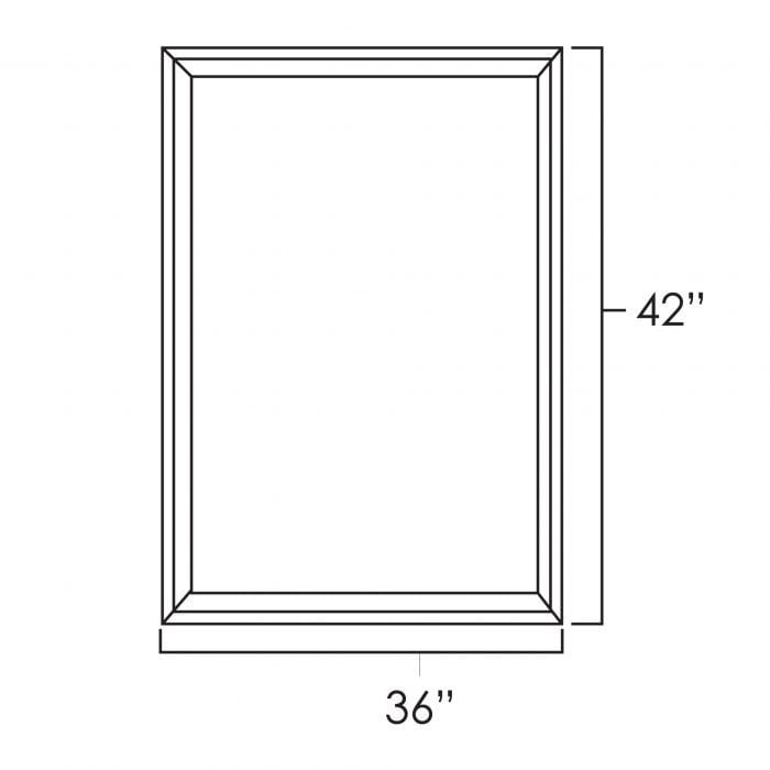RTA Cobblestone Grey 36" x 42" Glass Door