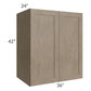 RTA Cobblestone Grey 36" x 42" x 24" Split Pantry Wall Cabinet with 1 Skin