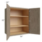 RTA Cobblestone Grey 36" x 42" x 24" Split Pantry Wall Cabinet with 1 Skin