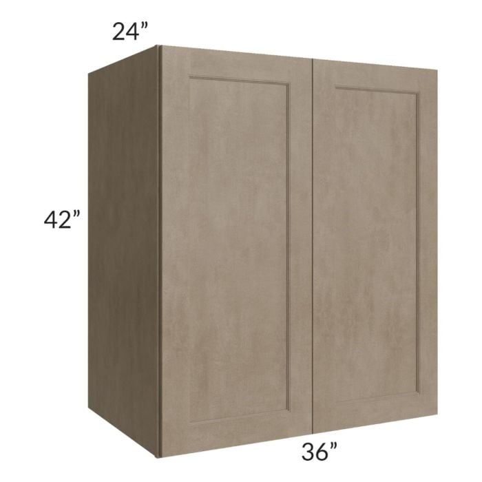 RTA Cobblestone Grey 36" x 42" x 24" Split Pantry Wall Cabinet with 2 Skins