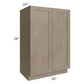 RTA Cobblestone Grey 36" x 54" Split Pantry Base Cabinet