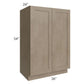 RTA Cobblestone Grey 36" x 54" Split Pantry Base Cabinet with 1 Skin