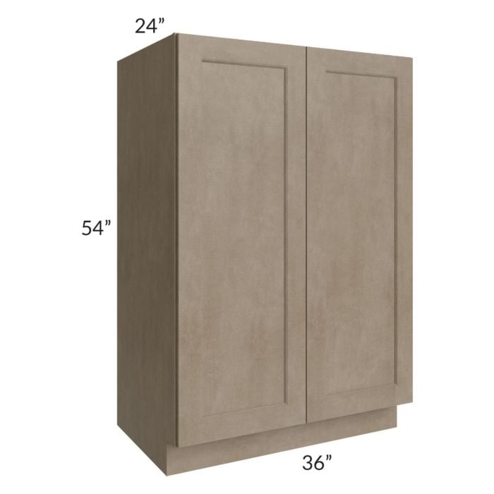 RTA Cobblestone Grey 36" x 54" Split Pantry Base Cabinet with 4 Roll Out Trays