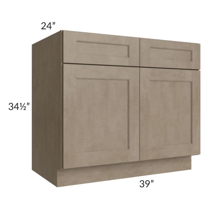RTA Cobblestone Grey 39" Base Cabinet with 2 Decorative End Panels and 2 Skins