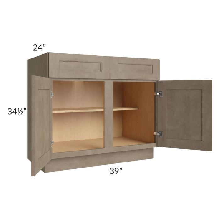 RTA Cobblestone Grey 39" Base Cabinet with 2 Skins