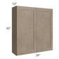 RTA Cobblestone Grey 39" x 42" Wall Cabinet with 1 Decorative End Panel