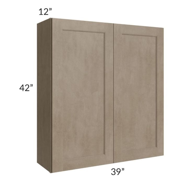 RTA Cobblestone Grey 39" x 42" Wall Cabinet with 1 Decorative End Panel