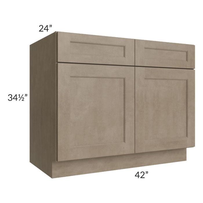 RTA Cobblestone Grey 42" Base Cabinet with 2 Decorative End Panels and 2 Skins