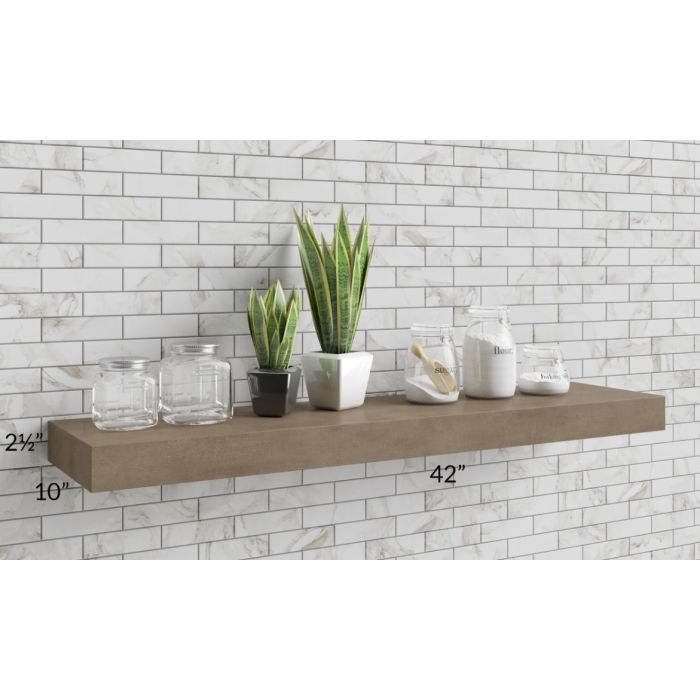 RTA Cobblestone Grey 42" Floating Shelf