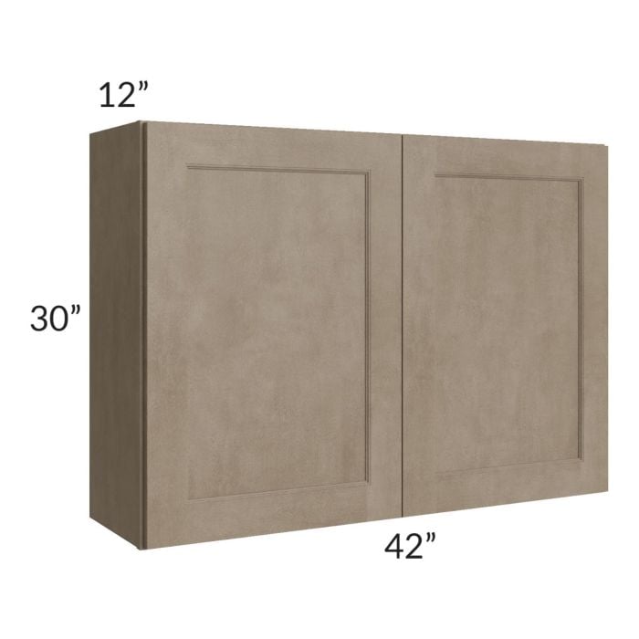 RTA Cobblestone Grey 42" x 30" Wall Cabinet with 1 Decorative End Panel