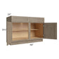 RTA Cobblestone Grey 48" Base Cabinet with 1 Decorative End Panel and 2 Skins