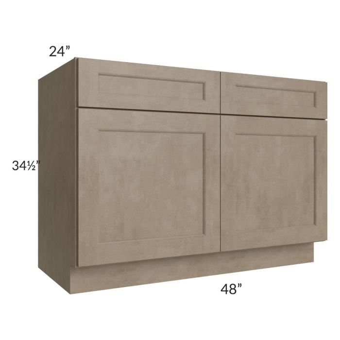 RTA Cobblestone Grey 48" Base Cabinet with 1 Skin