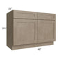 RTA Cobblestone Grey 48" Base Cabinet with 2 Decorative End Panels and 1 Skin