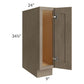 RTA Cobblestone Grey 9" Full Height Door Tray Base Cabinet - Left Hinged with 2 Decorative End Panels