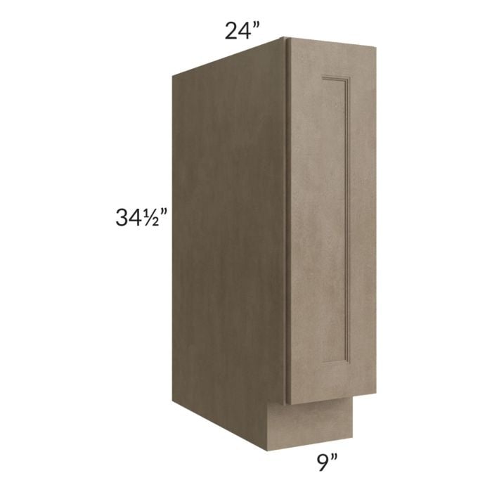 RTA Cobblestone Grey 9" Spice Rack Base Cabinet with 1 Decorative End Panel and 2 Skins