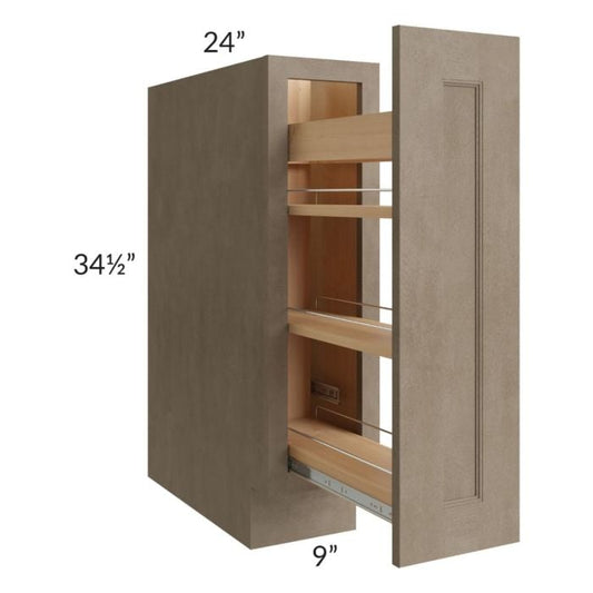 RTA Cobblestone Grey 9" Spice Rack Base Cabinet with 2 Skins