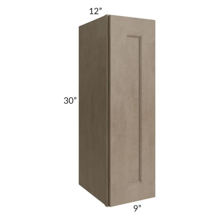RTA Cobblestone Grey 9" x 30" Wall Cabinet with 2 Decorative End Panels and 2 Skins
