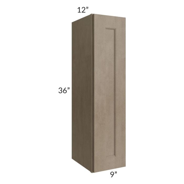 RTA Cobblestone Grey 9" x 36" Wall Cabinet with 1 Decorative End Panel and 1 Skin