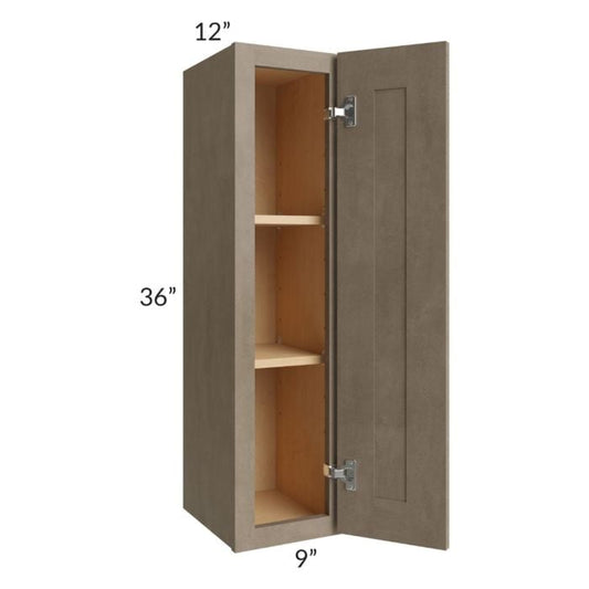 RTA Cobblestone Grey 9" x 36" Wall Cabinet with 1 Decorative End Panel and 1 Skin