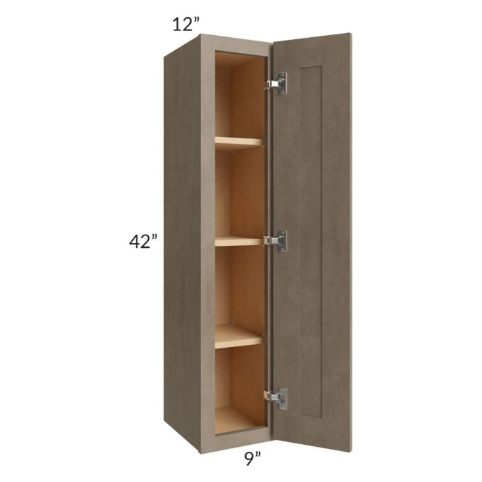 RTA Cobblestone Grey 9" x 42" Wall Cabinet with 2 Decorative End Panels