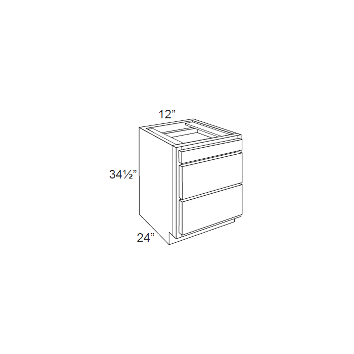 RTA Dakota White 12" Drawer Base Cabinet