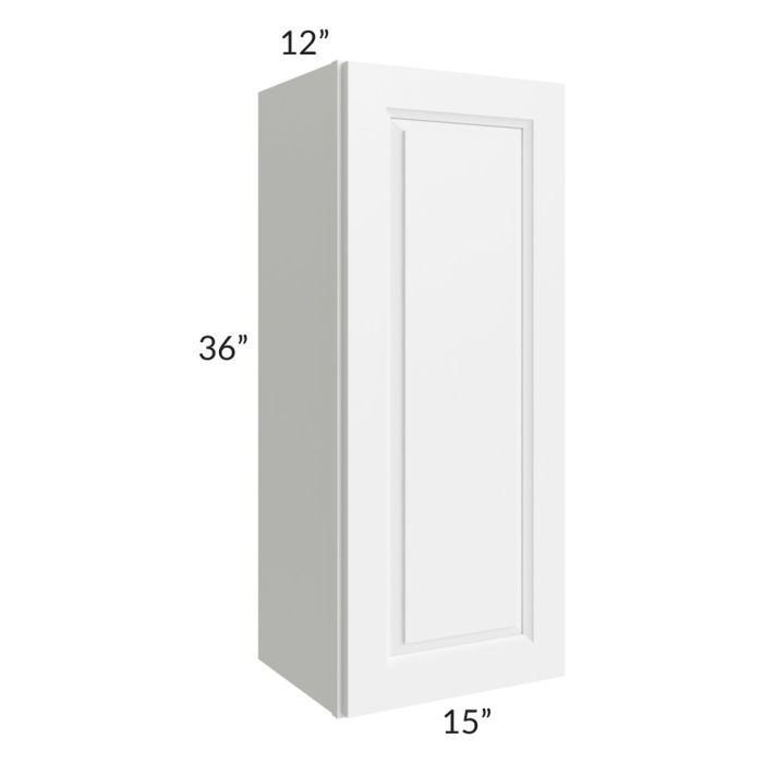 RTA Dakota White 15" x 36" Wall Cabinet with 2 Decorative End Panels