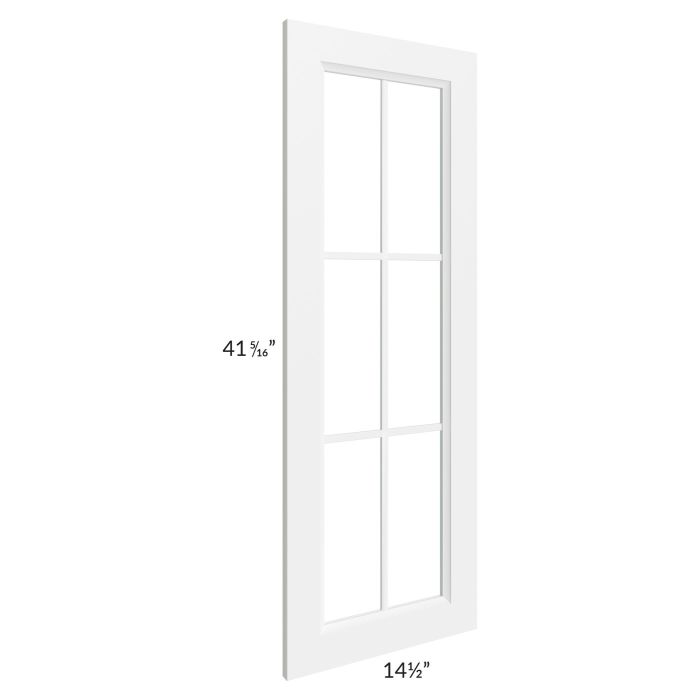 RTA Dakota White 15" x 42" Mullion Glass Door Only with Glass Included