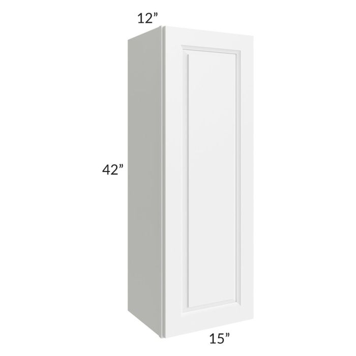 RTA Dakota White 15" x 42" Wall Cabinet with 1 Decorative End Panel