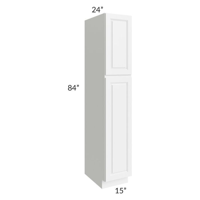 RTA Dakota White 15" x 84" Wall Pantry with 1 Decorative End Panel