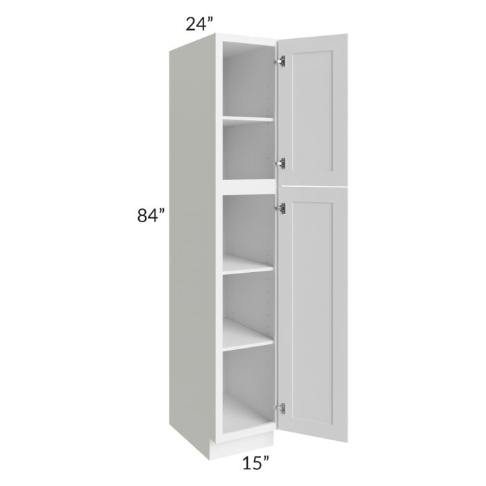 RTA Dakota White 15" x 84" Wall Pantry with 2 Decorative End Panels