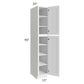 RTA Dakota White 15" x 90" Wall Pantry with 4 Roll Out Trays
