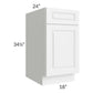 RTA Dakota White 18" Base Cabinet with 2 Roll Out Trays