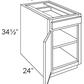 RTA Dakota White 18" Base Cabinet with 2 Roll Out Trays