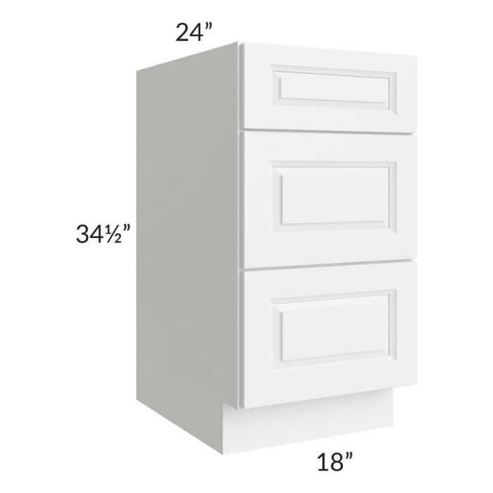 RTA Dakota White 18" Drawer Base Cabinet with 1 Decorative End Panel
