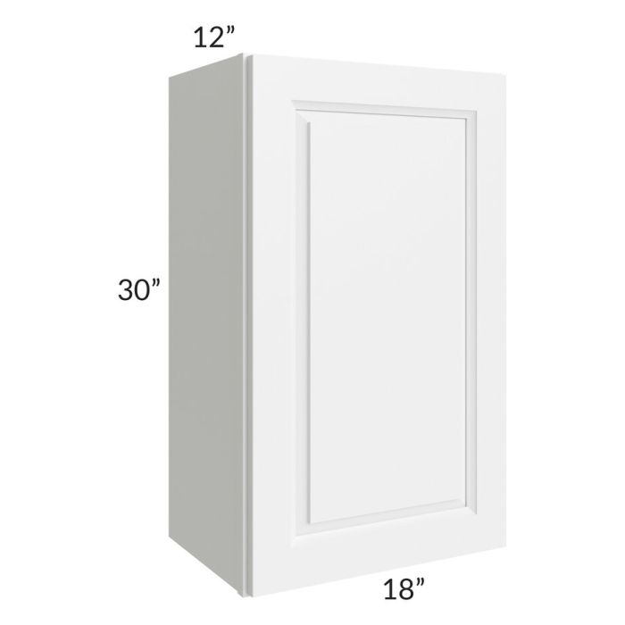 RTA Dakota White 18" x 30" Wall Cabinet with 2 Decorative End Panels