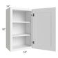 RTA Dakota White 18" x 30" Wall Cabinet with 2 Decorative End Panels and Mullion Glass Door