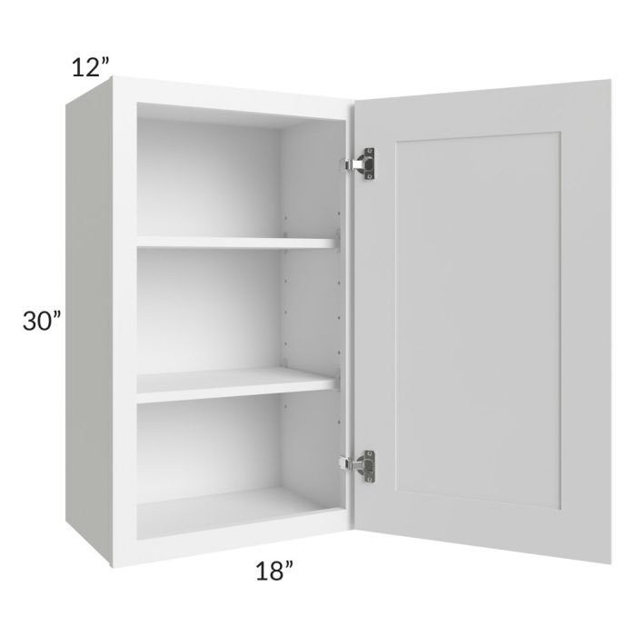 RTA Dakota White 18" x 30" Wall Cabinet with 2 Decorative End Panels and Mullion Glass Door