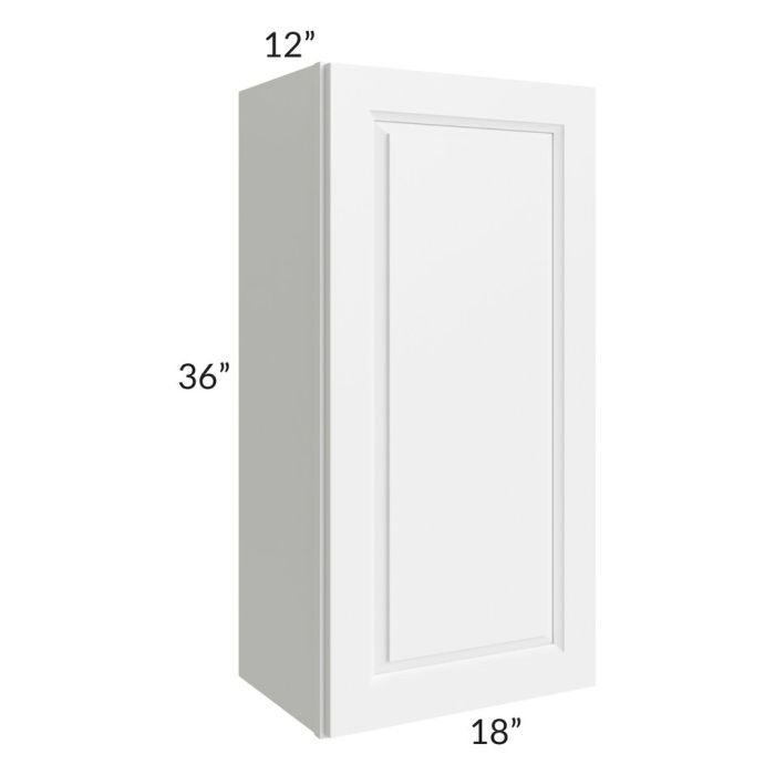 RTA Dakota White 18" x 36" Wall Cabinet with 1 Decorative End Panel