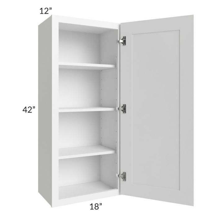 RTA Dakota White 18" x 42" Wall Cabinet with 1 Decorative End Panel