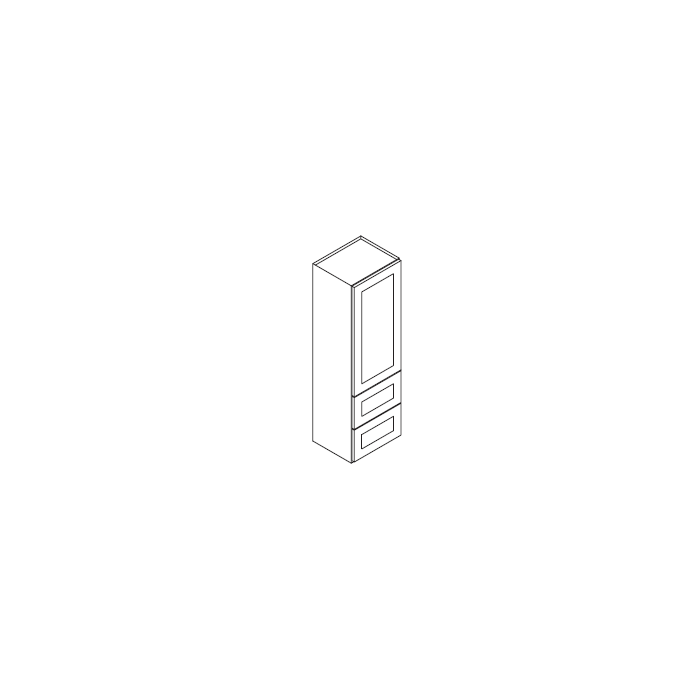 RTA Dakota White 18" x 60" Wall Cabinet With Drawers