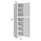 RTA Dakota White 18" x 90" Wall Pantry with 1 Decorative End Panel and 3 Roll Out Trays