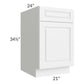 RTA Dakota White 21" Base Cabinet with 2 Decorative End Panels