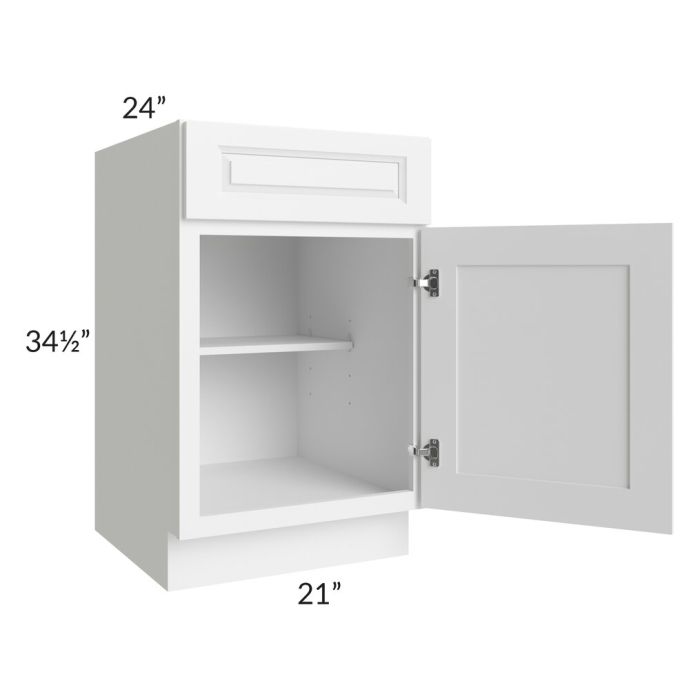 RTA Dakota White 21" Base Cabinet with 2 Decorative End Panels